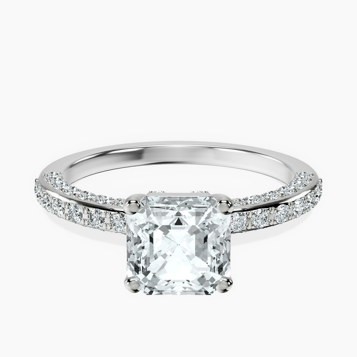10kt White Gold Adele Secret Double Halo Lab Diamond Ring front image