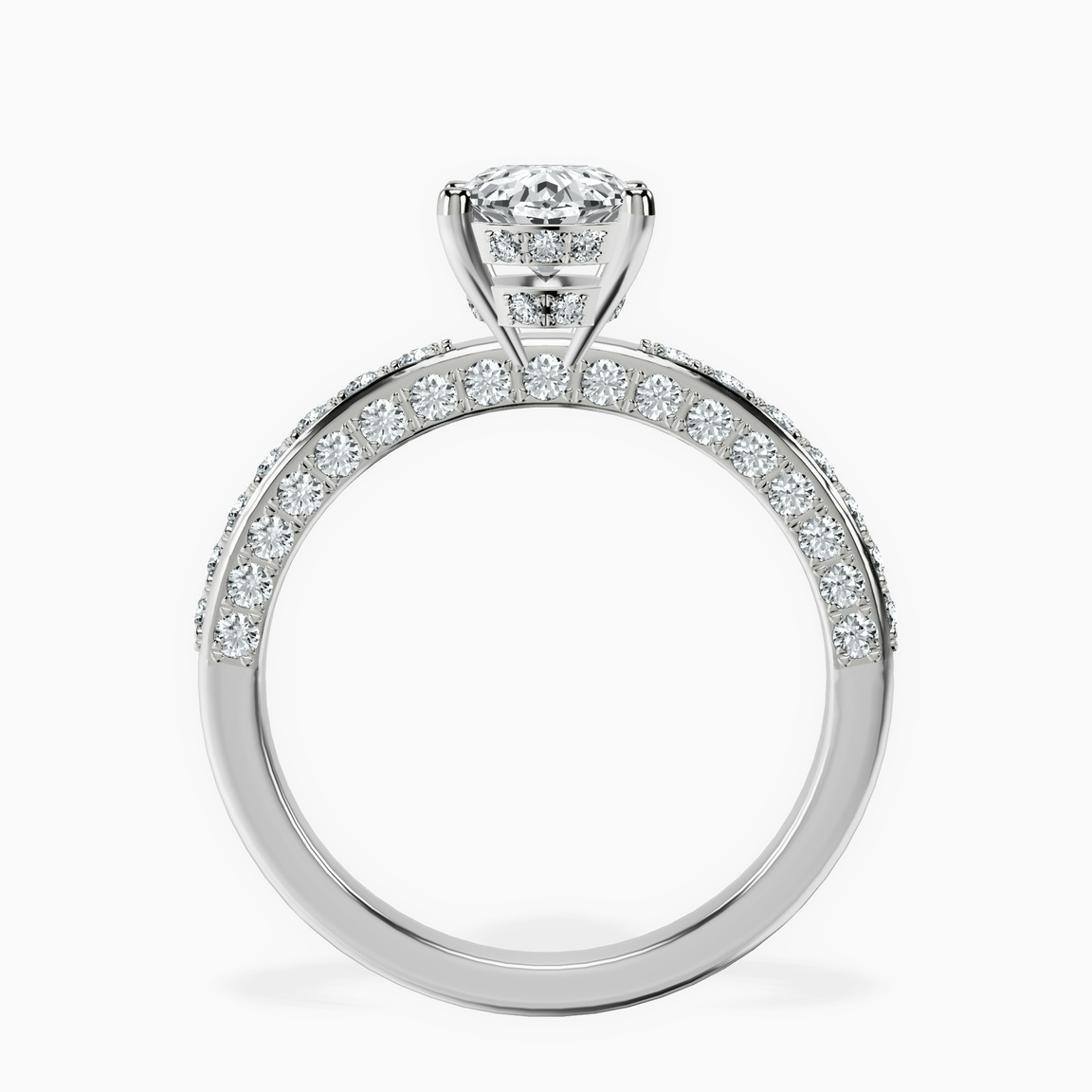 10kt White Gold Adele Secret Double Halo Lab Diamond Ring side right image one