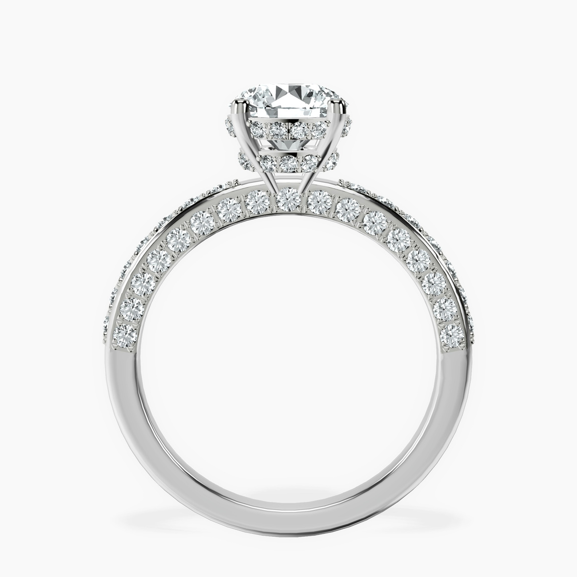 10kt White Gold Adele Secret Double Halo Lab Diamond Ring side right image one