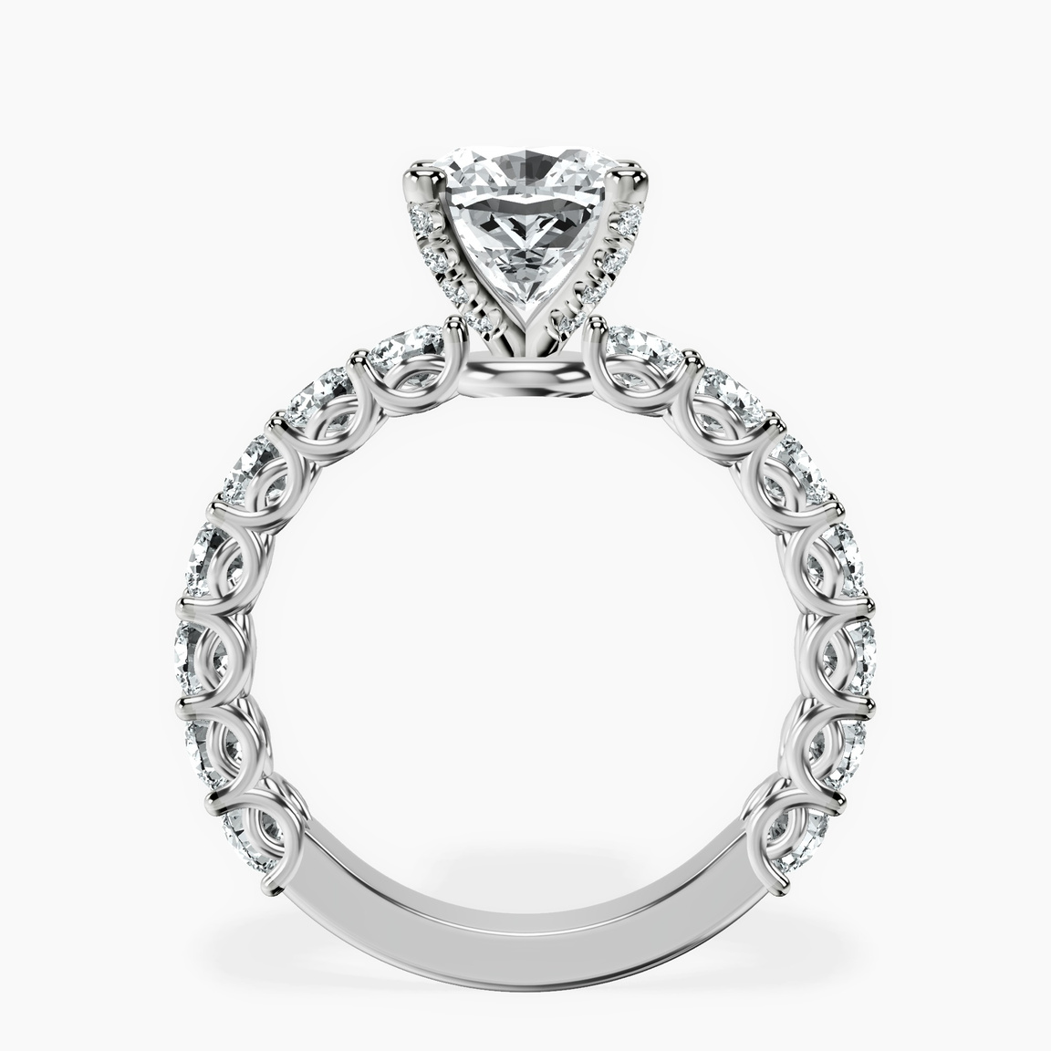 14kt White Gold Genelia Side Stone Lab Diamond Ring side right image one
