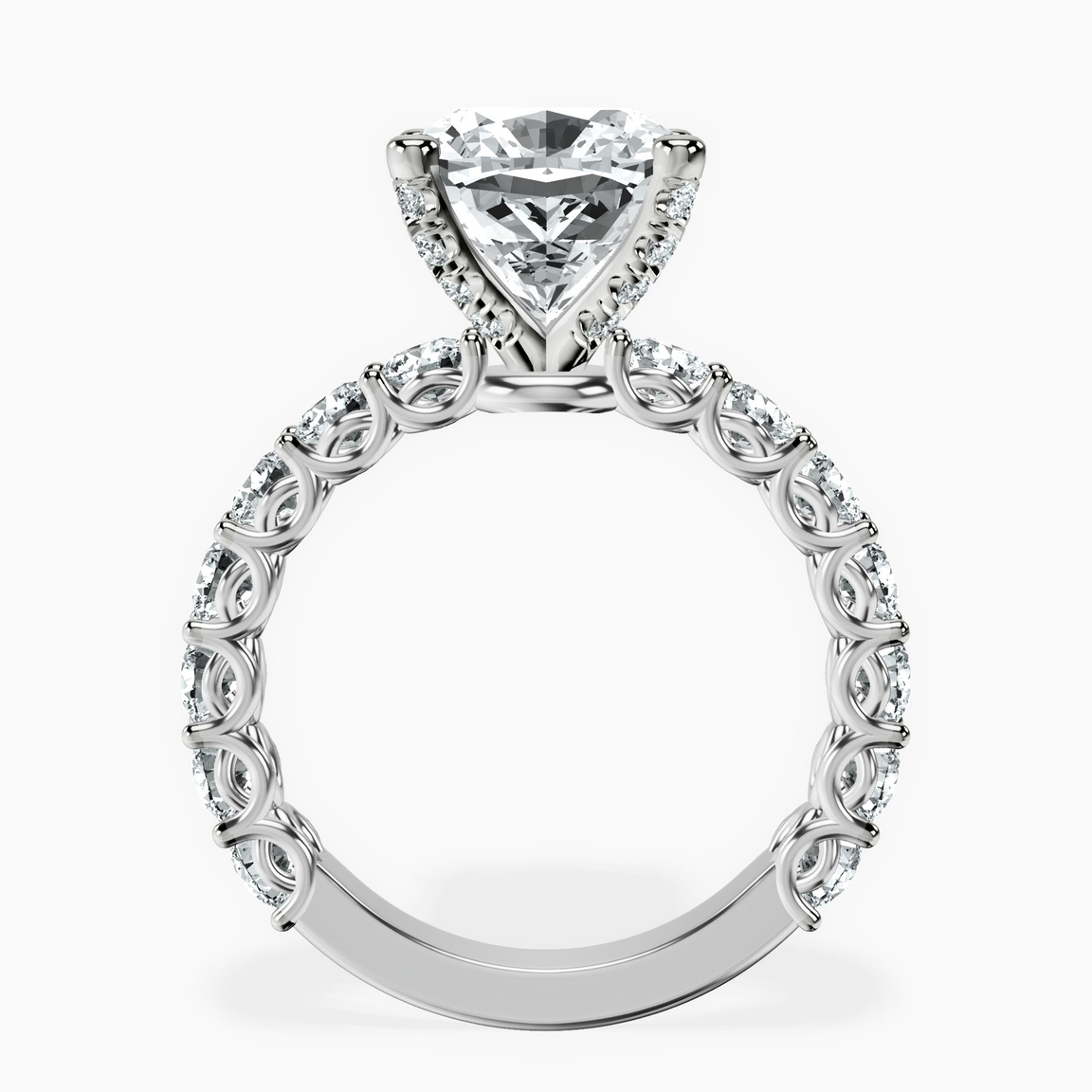 14kt White Gold Genelia Side Stone Lab Diamond Ring side right image one