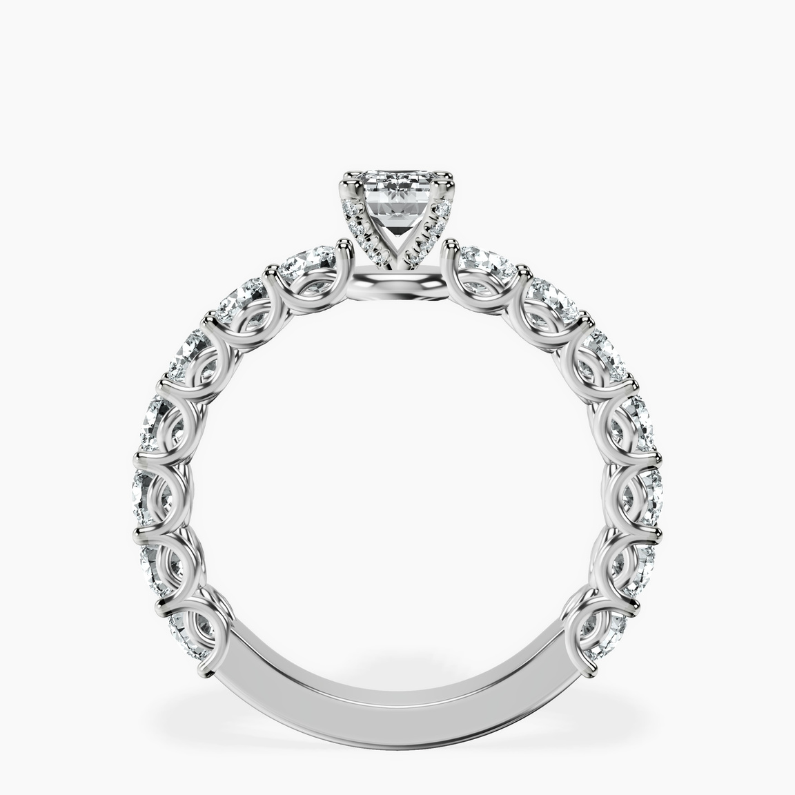 Platinum Genelia Side Stone Lab Diamond Ring side right image one