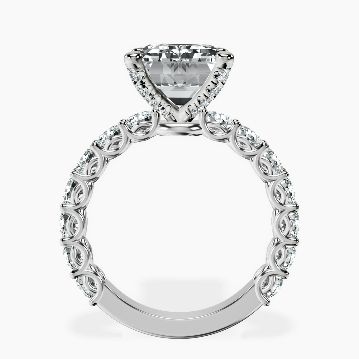 Platinum Genelia Side Stone Lab Diamond Ring side right image one