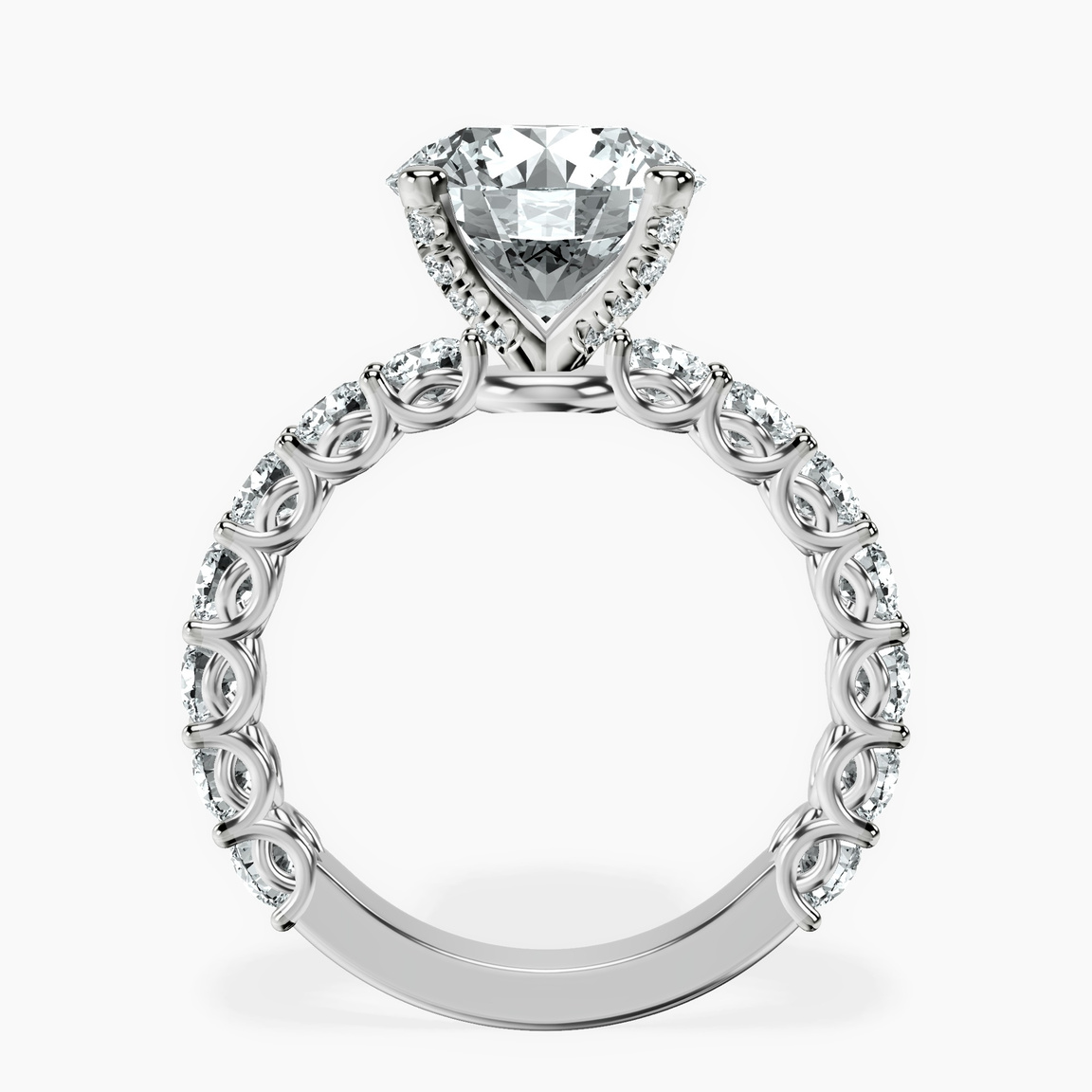 10kt White Gold Genelia Side Stone Lab Diamond Ring side right image one