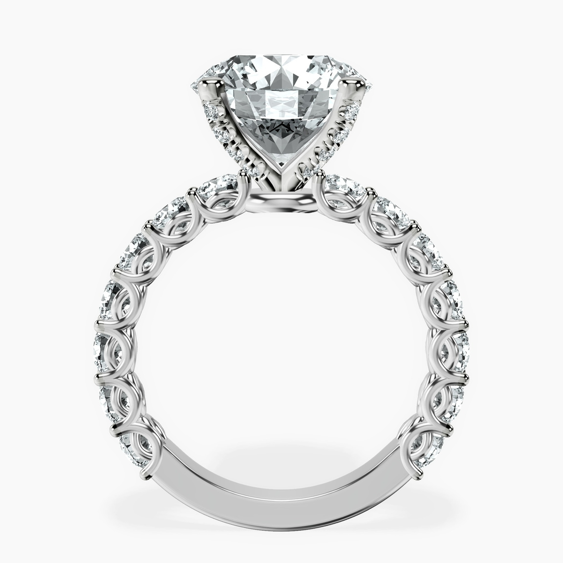 10kt White Gold Genelia Side Stone Lab Diamond Ring side right image one