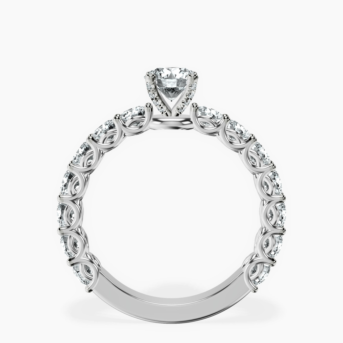 10kt White Gold Genelia Side Stone Lab Diamond Ring side right image one