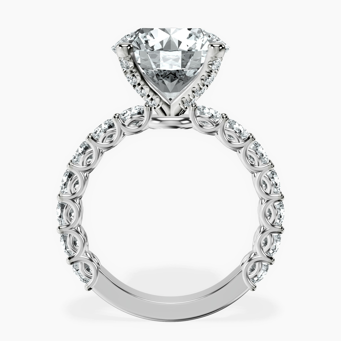10kt White Gold Genelia Side Stone Lab Diamond Ring side right image one