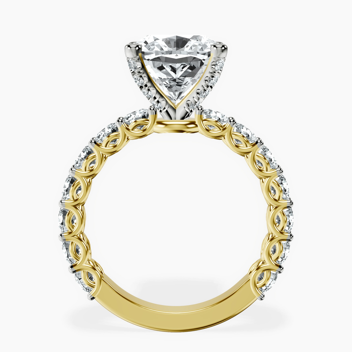 14kt Yellow Gold Genelia Side Stone Lab Diamond Ring side right image one