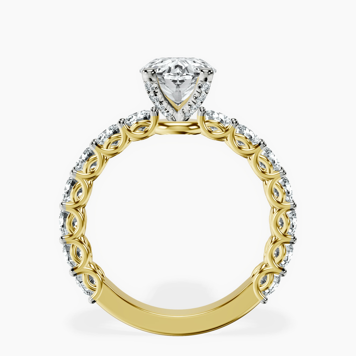 14kt Yellow Gold Genelia Side Stone Lab Diamond Ring side right image one