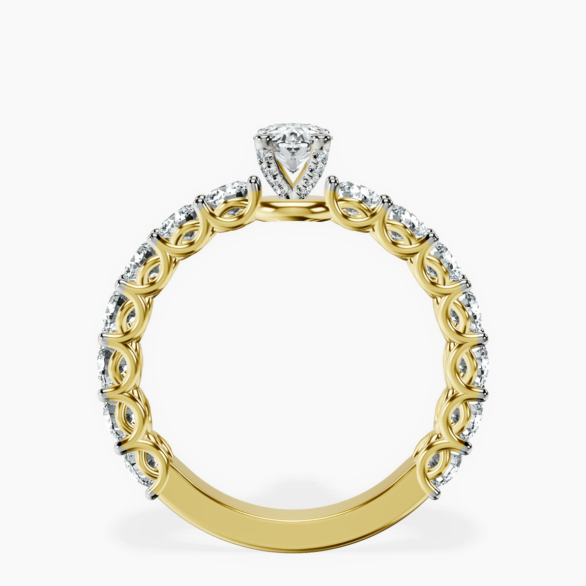 14kt Yellow Gold Genelia Side Stone Lab Diamond Ring side right image one
