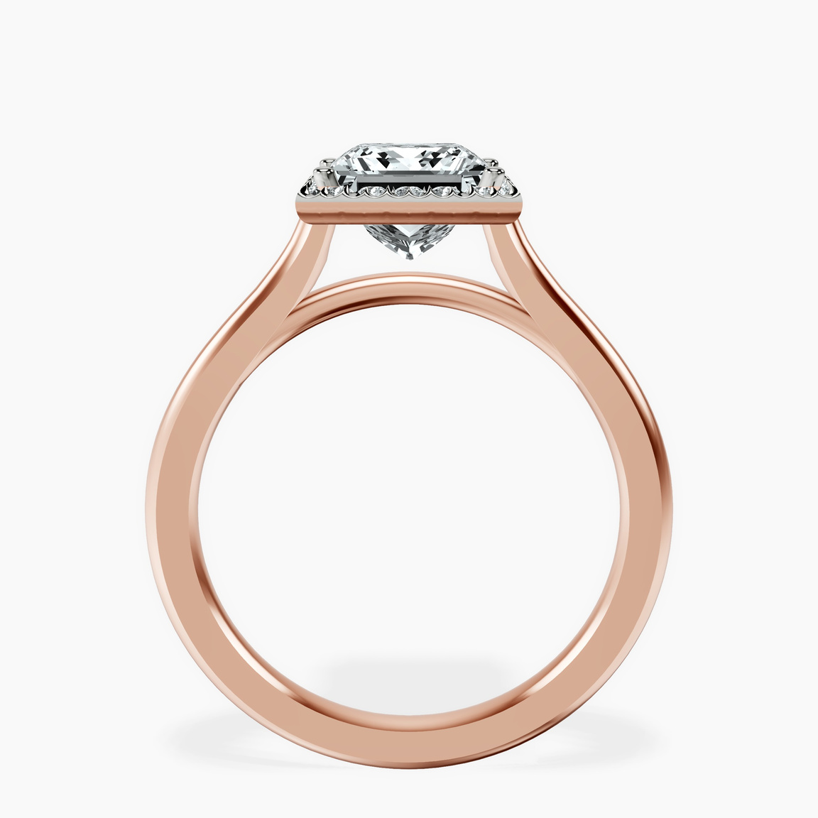 18ct Rose Gold Harriet Halo 2mm Lab Diamond Ring side right image one