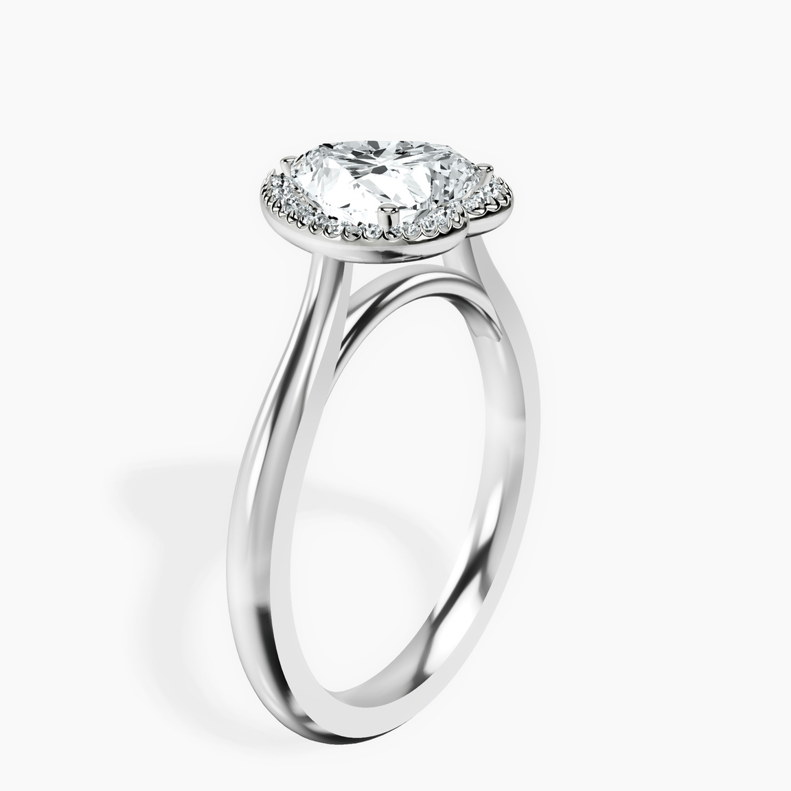 18ct White Gold Harriet Halo 2mm Lab Diamond Ring standing product image one