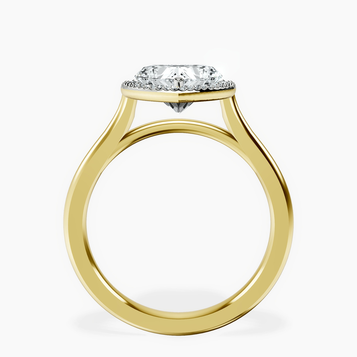18kt Yellow Gold Harriet Halo 2mm Lab Diamond Ring side right image one