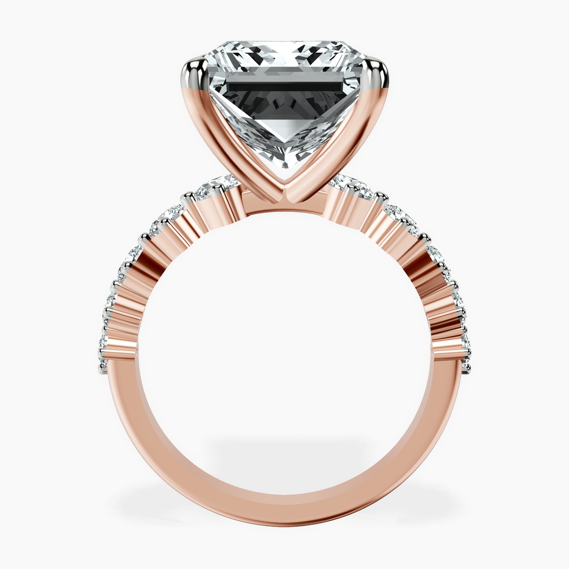 10kt Rose Gold Edna Side Stone Lab Diamond Ring side right image one