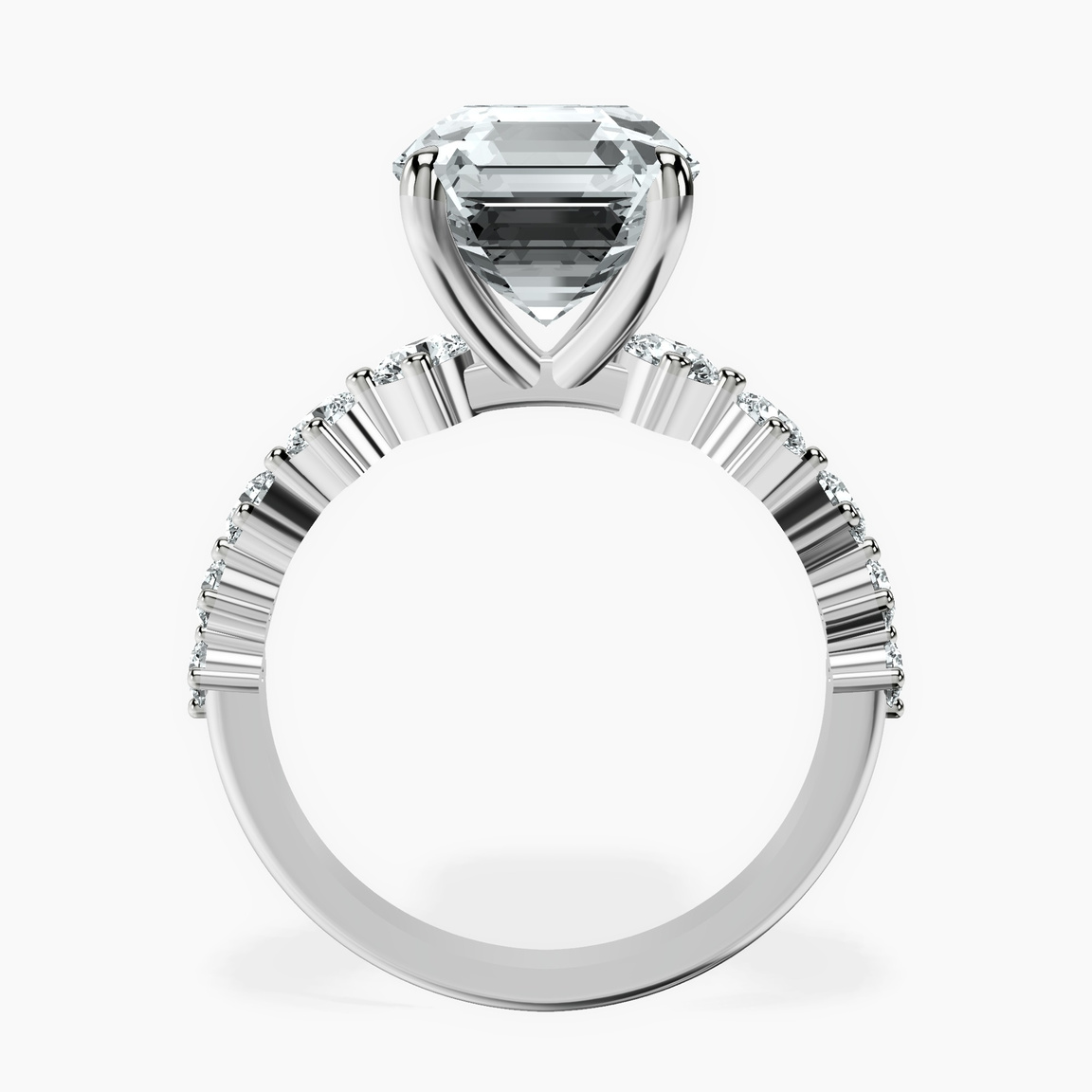 10kt White Gold Edna Side Stone Lab Diamond Ring side right image one
