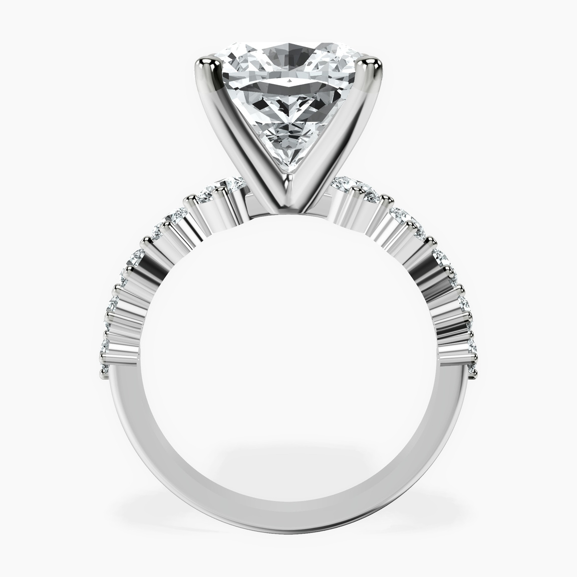 Platinum Edna Side Stone Lab Diamond Ring side right image one