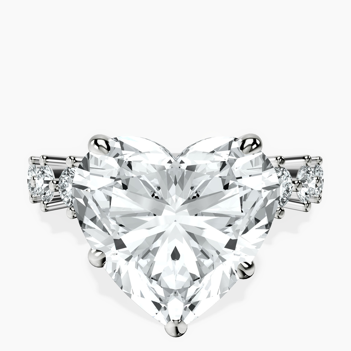 10kt White Gold Edna Side Stone Lab Diamond Ring front image