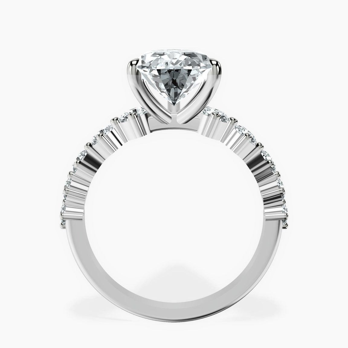 10kt White Gold Edna Side Stone Lab Diamond Ring side right image one