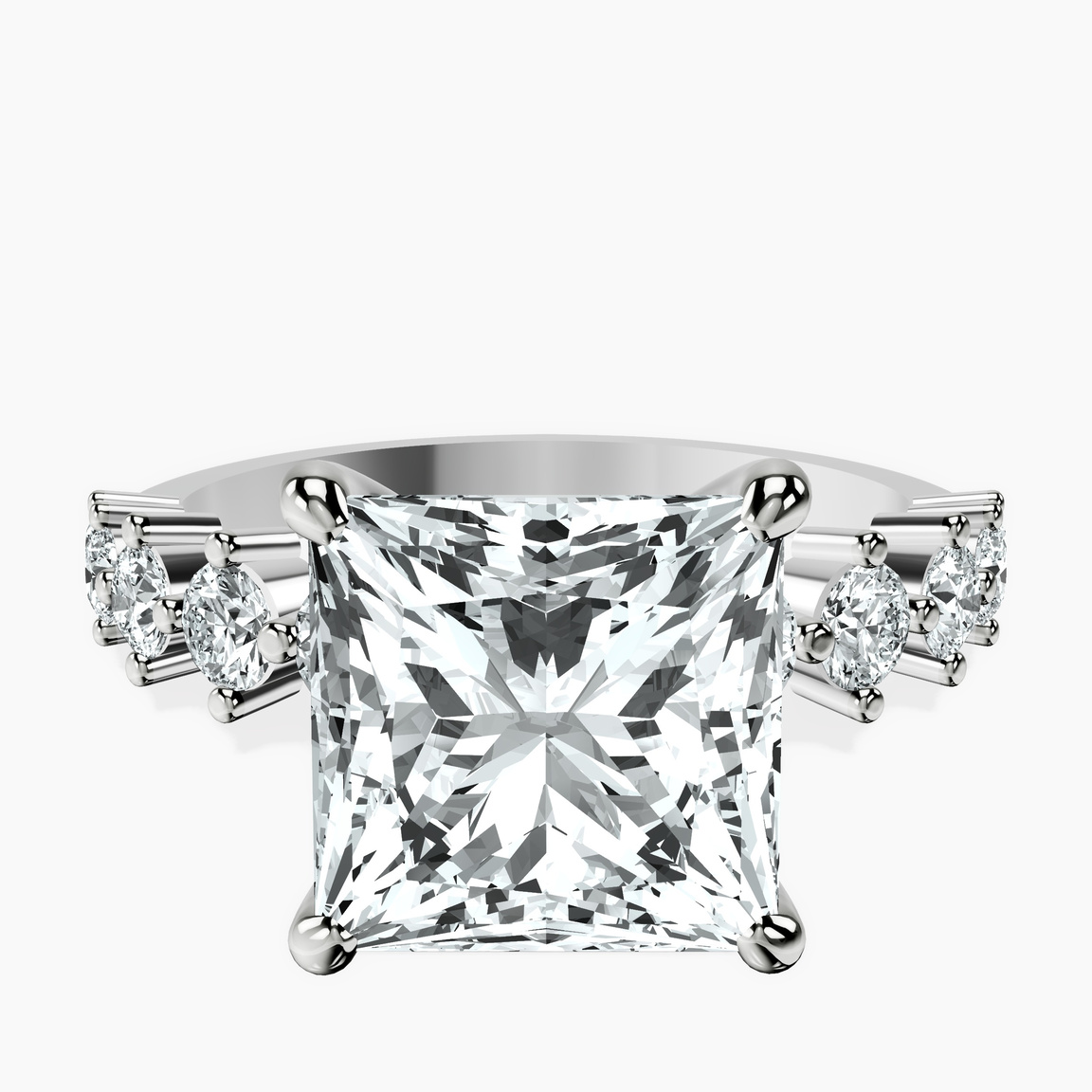 Platinum Edna Side Stone Lab Diamond Ring front image