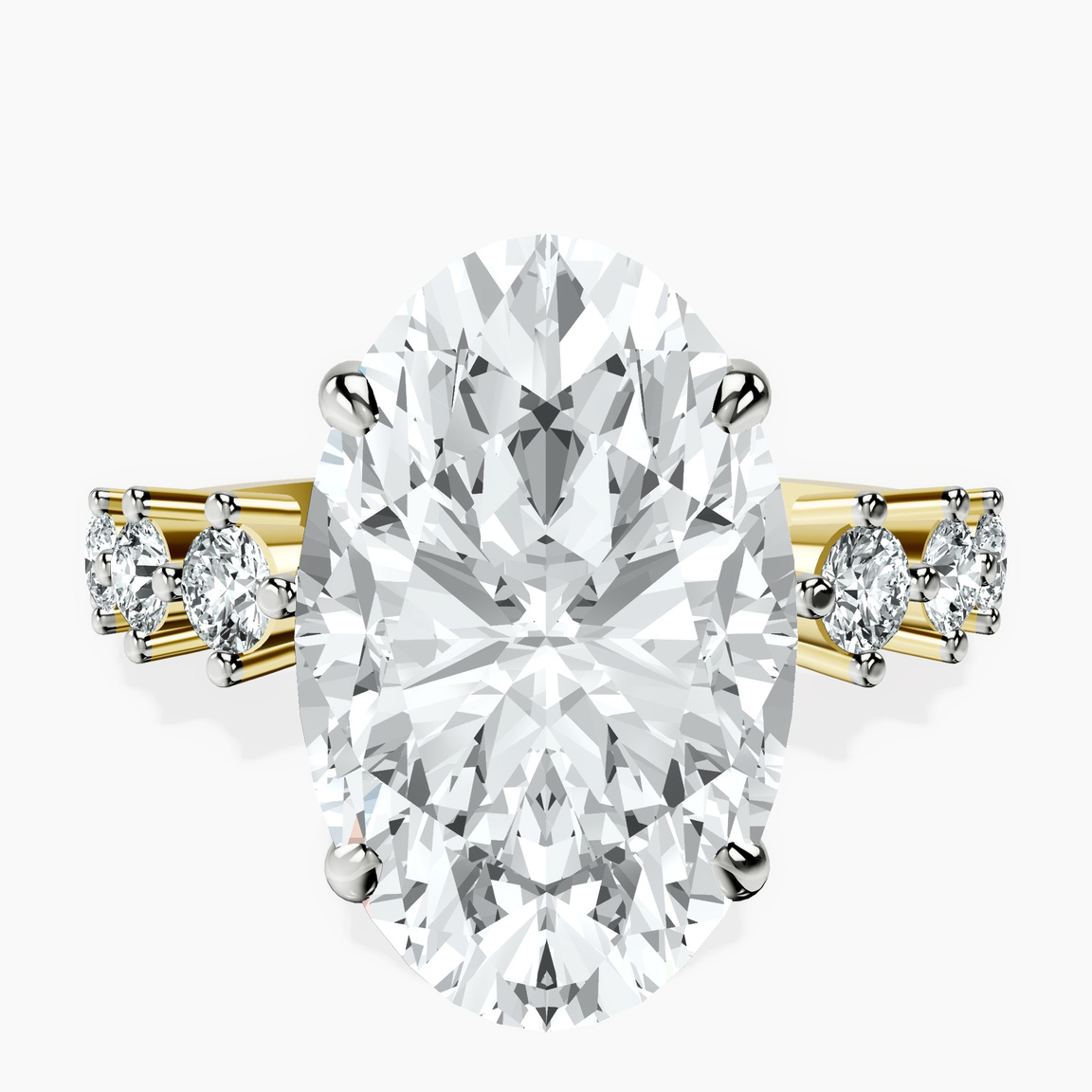 14kt Yellow Gold Edna Side Stone Lab Diamond Ring front image