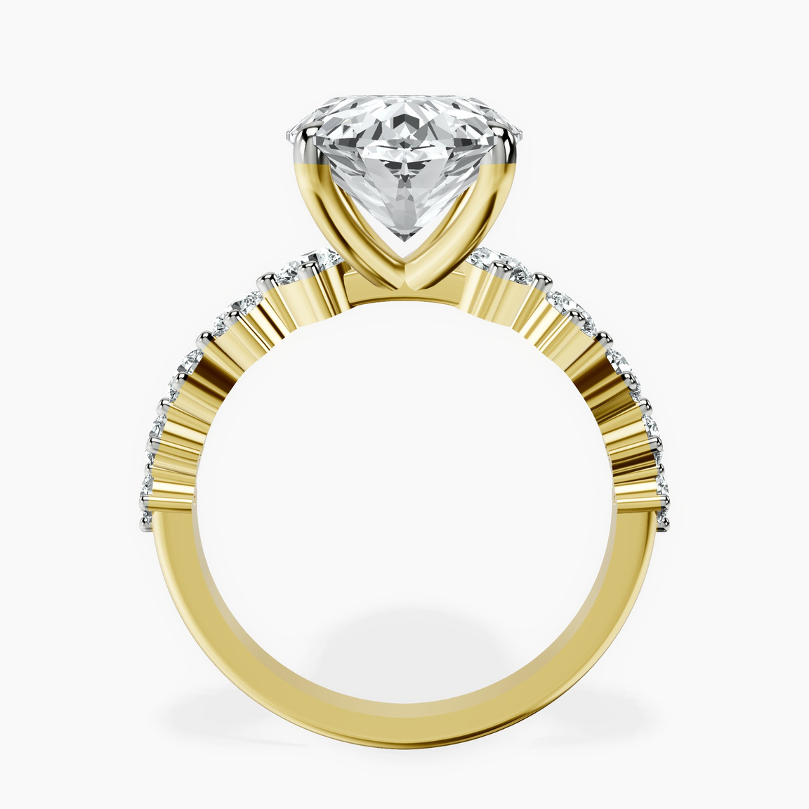 14kt Yellow Gold Edna Side Stone Lab Diamond Ring side right image one