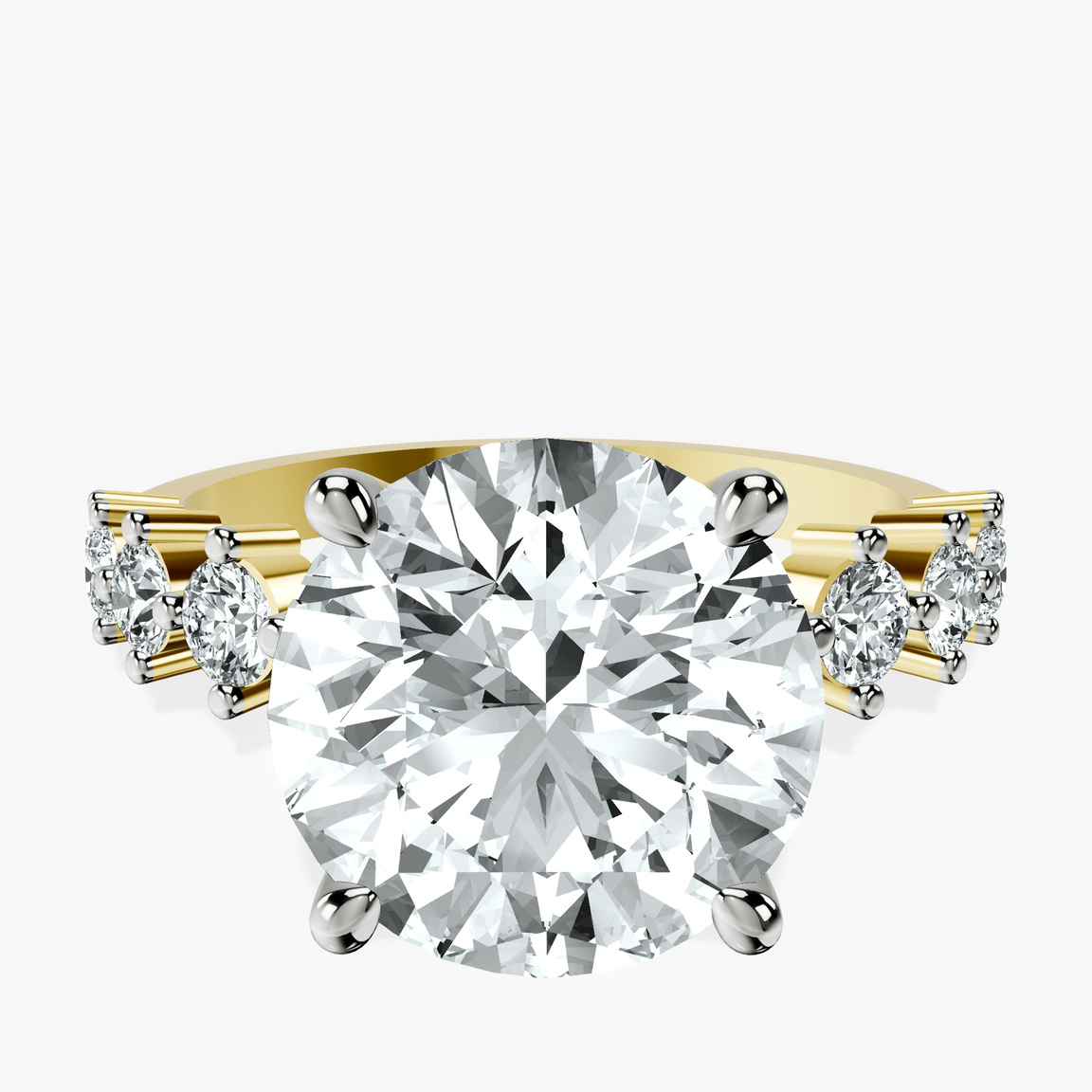 10kt Yellow Gold Edna Side Stone Lab Diamond Ring front image