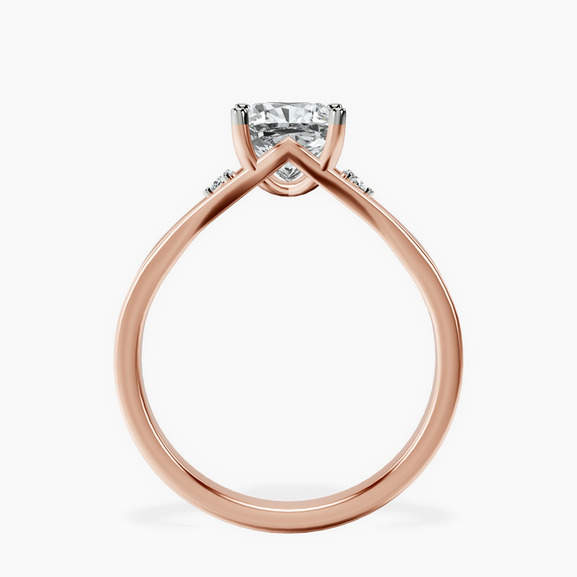 9ct Rose Gold Erica Swan Split Shank Lab Diamond Ring side right image one