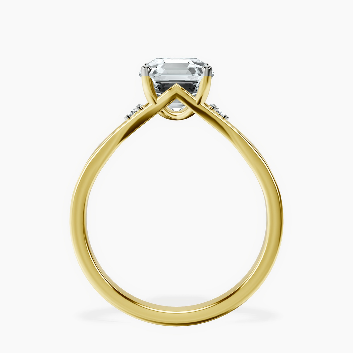 14kt Yellow Gold Erica Swan Split Shank Lab Diamond Ring side right image one