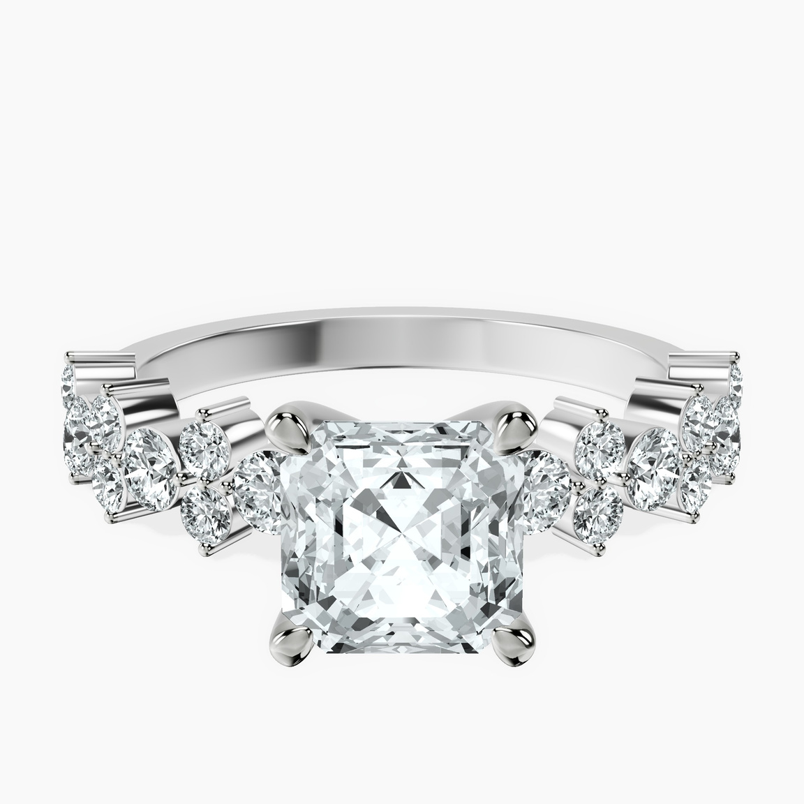 Platinum Dorothea Side Stone Lab Diamond Ring front image