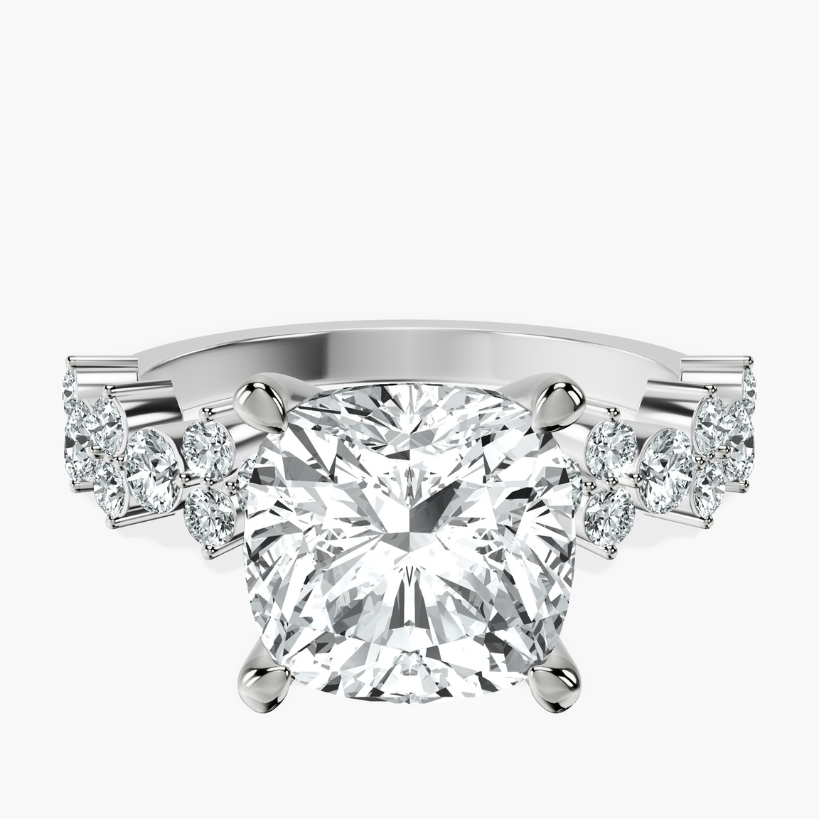 Platinum Dorothea Side Stone Lab Diamond Ring front image