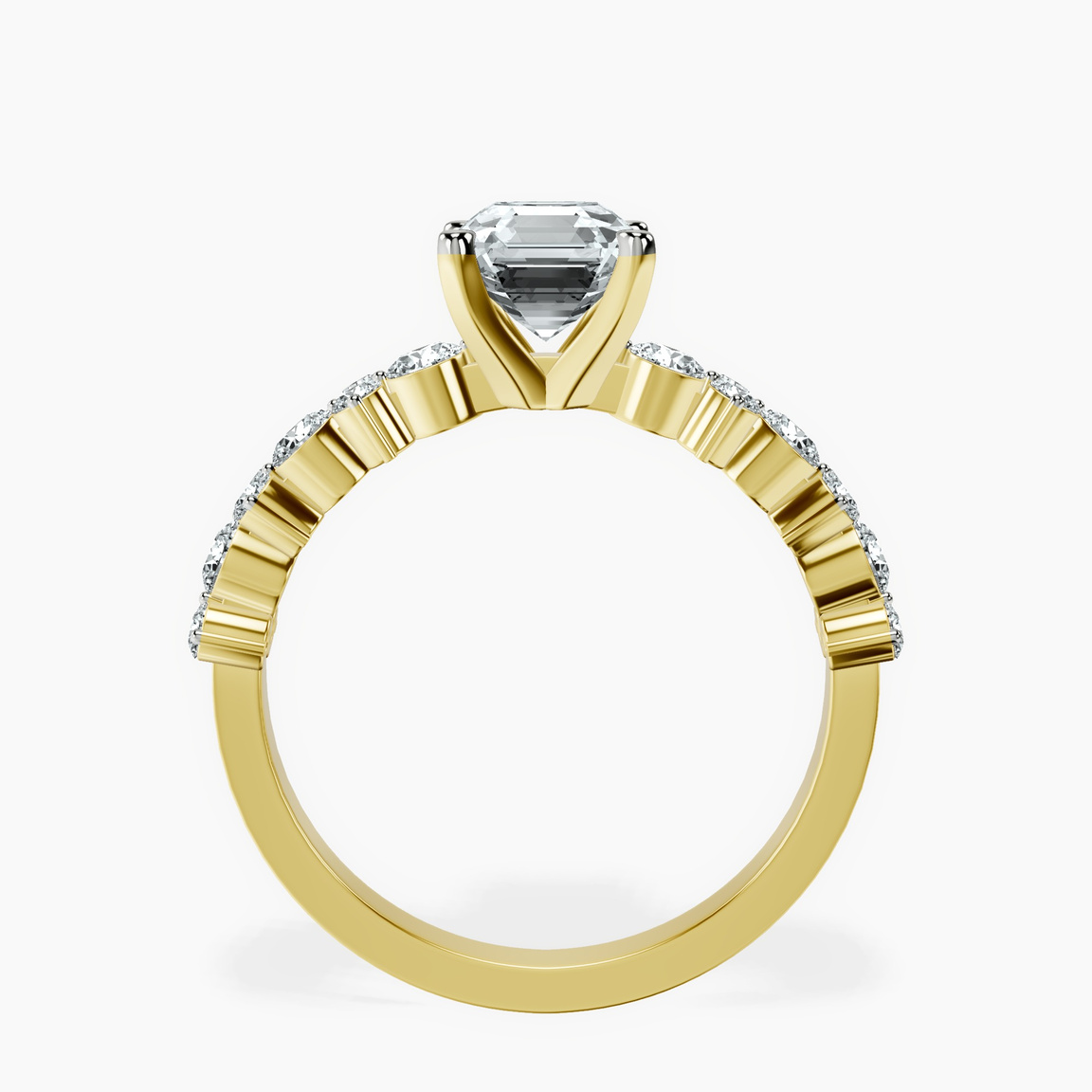14kt Yellow Gold Dorothea Side Stone Lab Diamond Ring side right image one