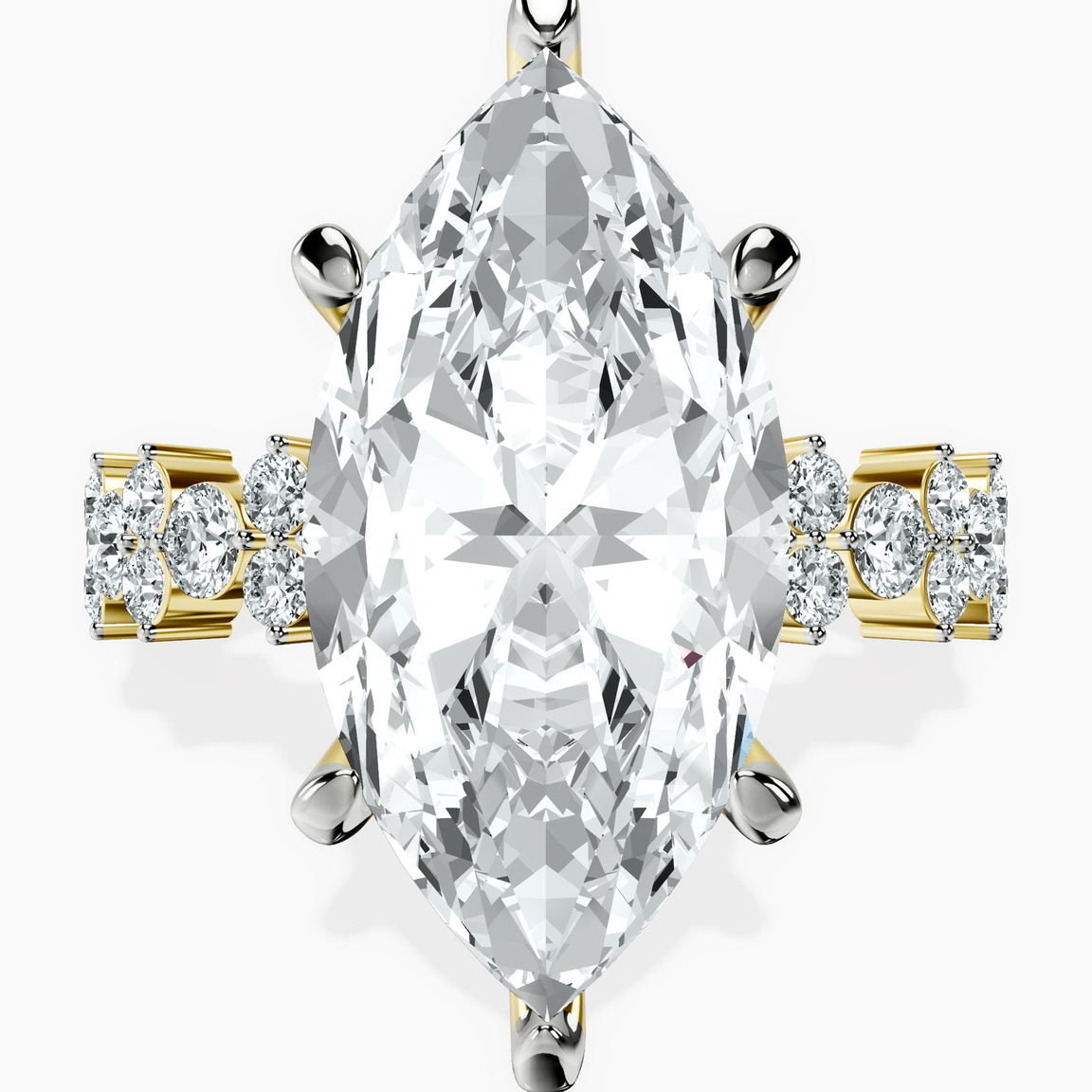 18kt Yellow Gold Dorothea Side Stone Lab Diamond Ring front image