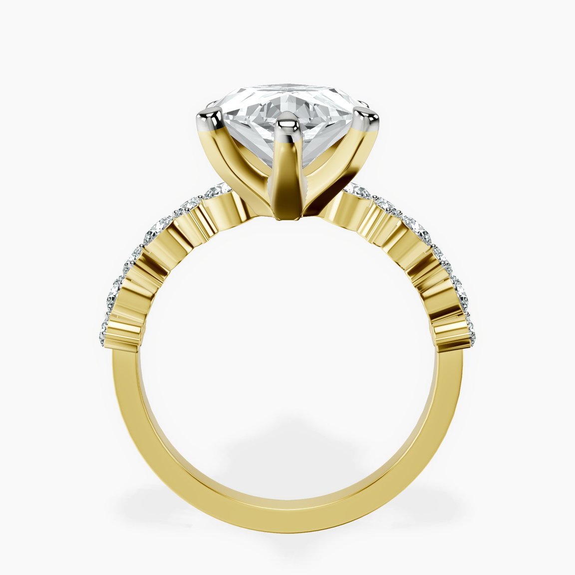 18kt Yellow Gold Dorothea Side Stone Lab Diamond Ring side right image one