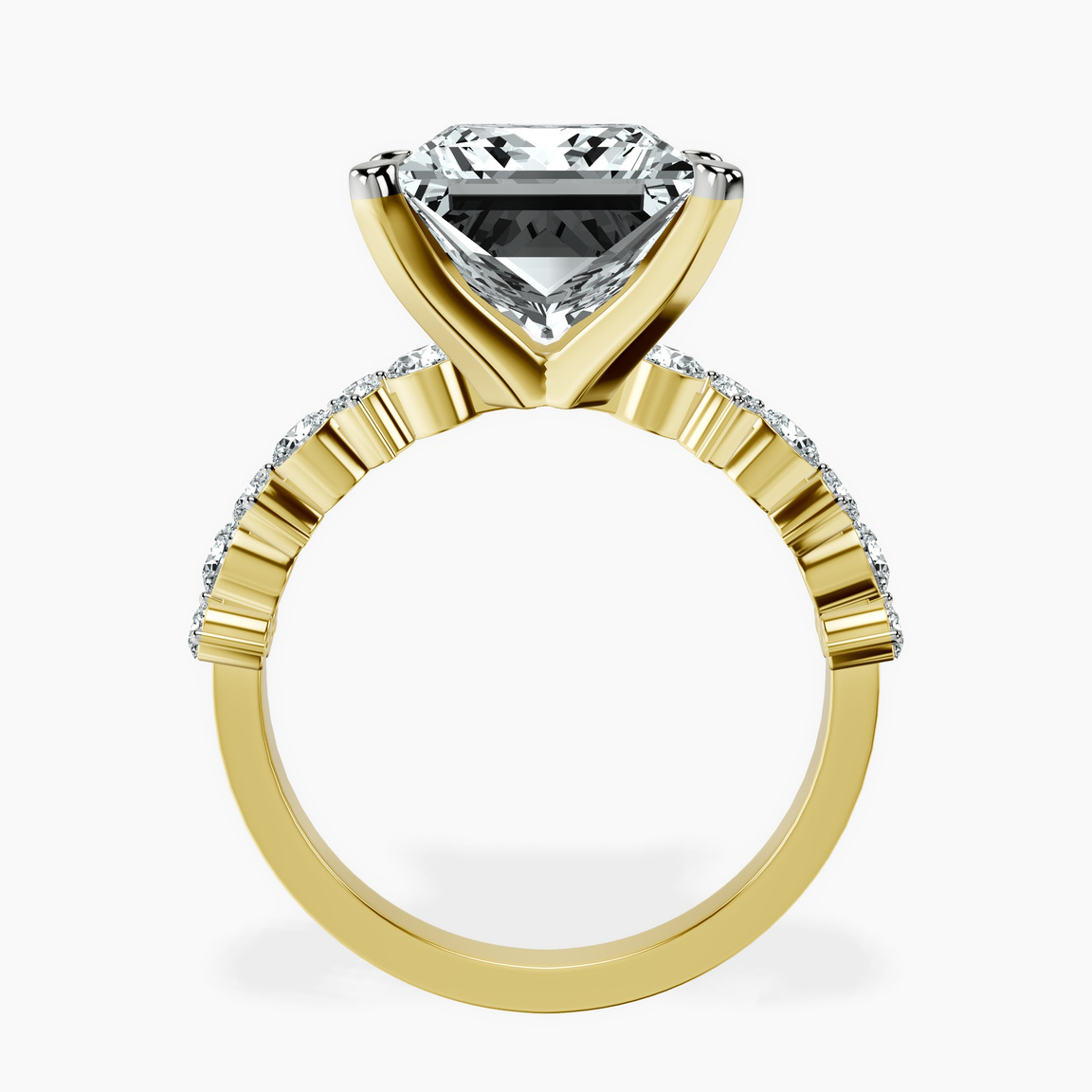 10kt Yellow Gold Dorothea Side Stone Lab Diamond Ring side right image one