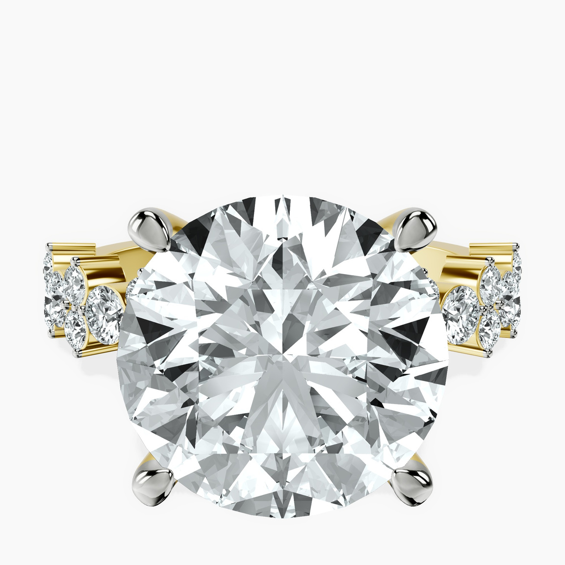 10kt Yellow Gold Dorothea Side Stone Lab Diamond Ring front image