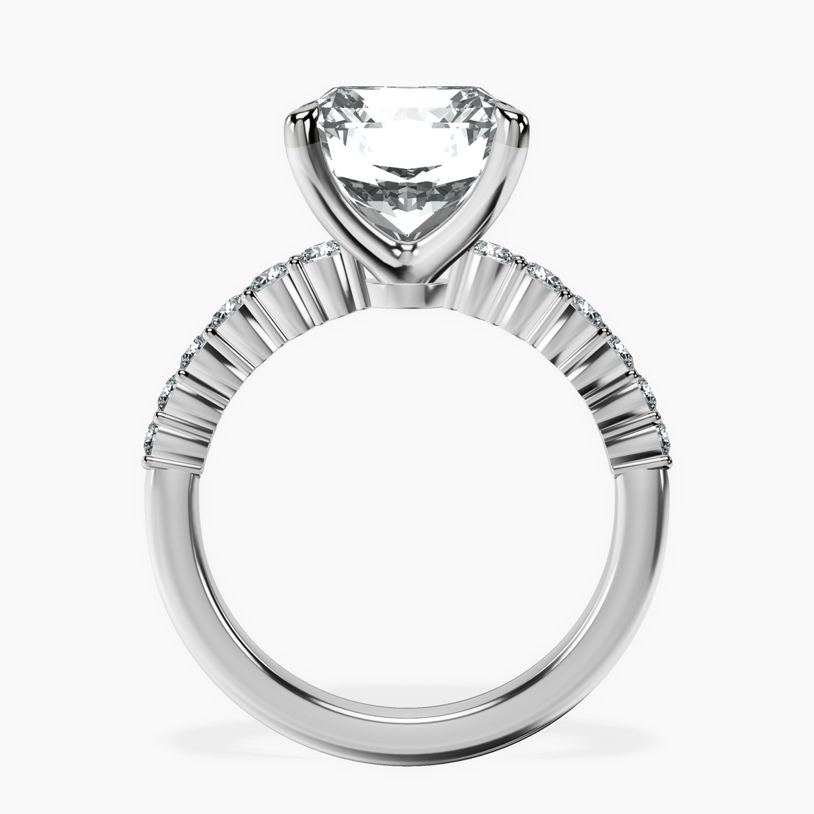 Platinum Lottie Four Claw Side Stone Lab Diamond Ring side right image one