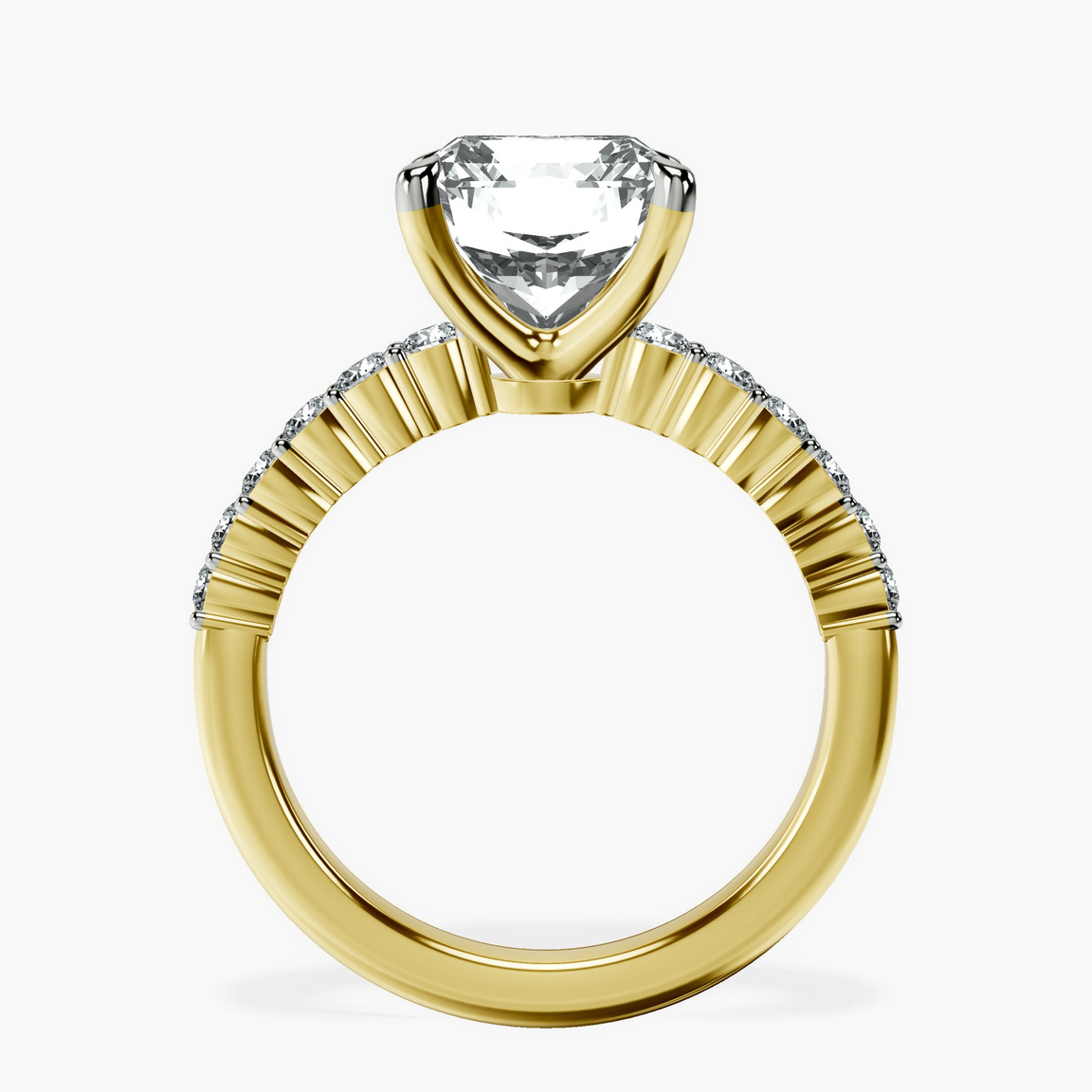 18kt Yellow Gold Lottie Four Claw Side Stone Lab Diamond Ring side right image one