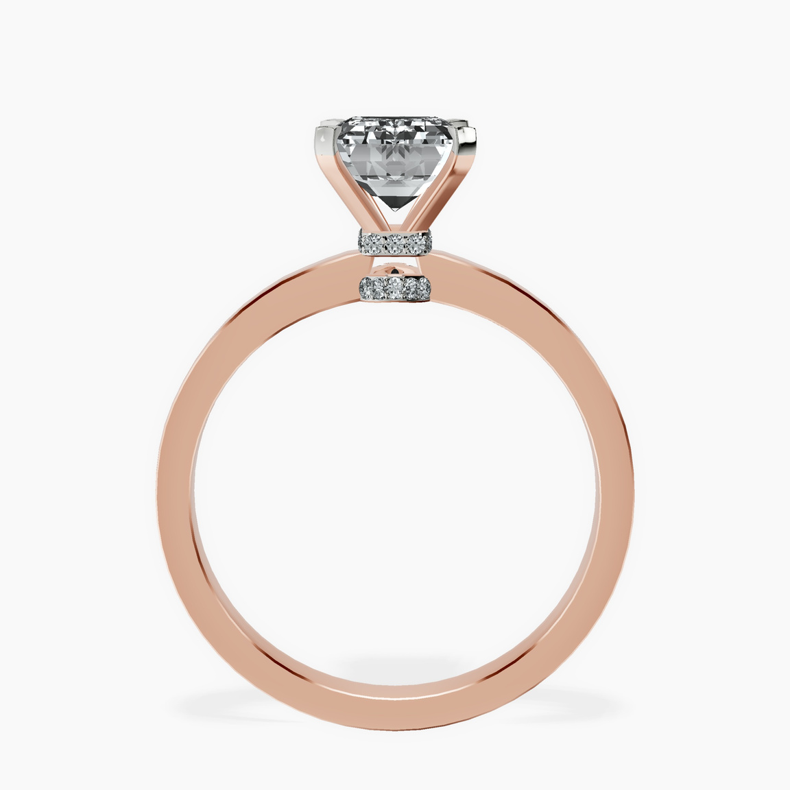 9ct Rose Gold Ember Secret Halo Lab Diamond Ring side right image one