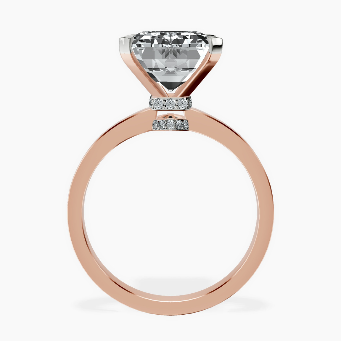 14kt Rose Gold Ember Secret Halo Lab Diamond Ring side right image one