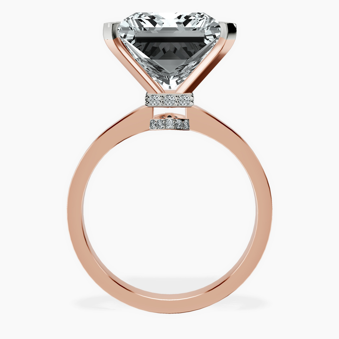 18kt Rose Gold Ember Secret Halo Lab Diamond Ring side right image one