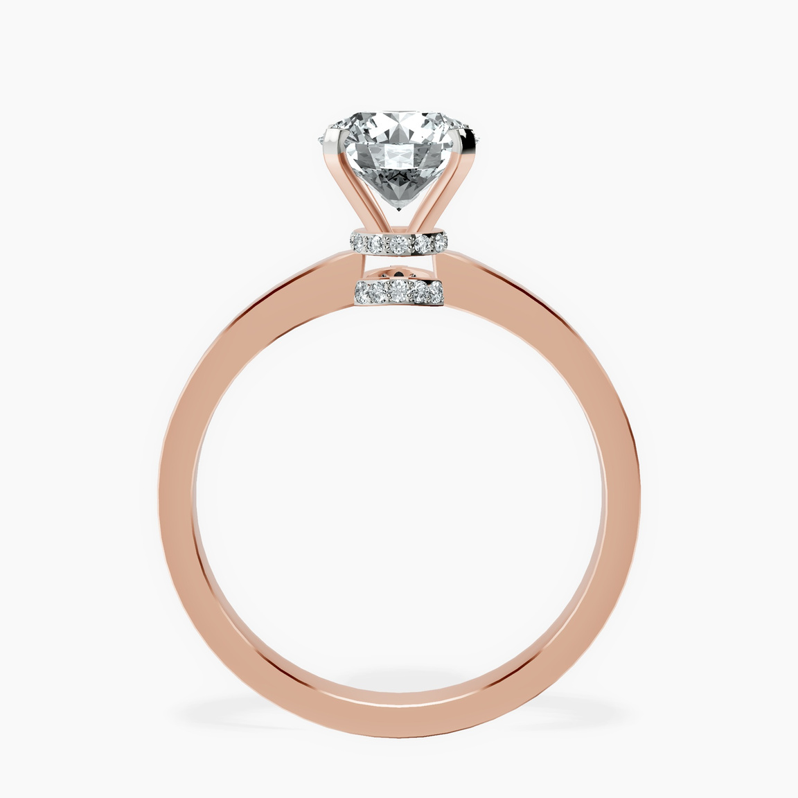 10kt Rose Gold Ember Secret Halo Lab Diamond Ring side right image one