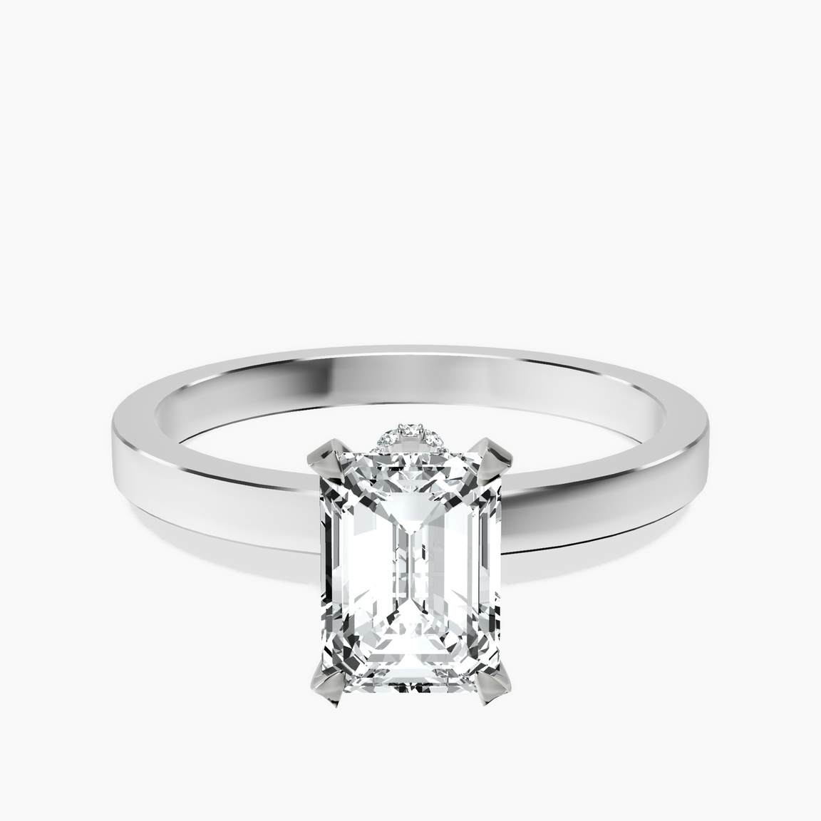 Platinum Ember Secret Halo Lab Diamond Ring front image