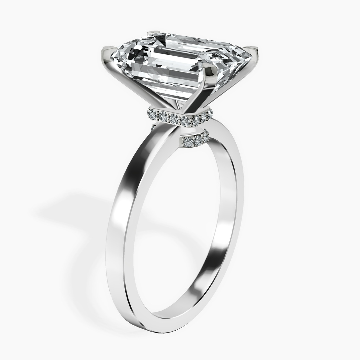 Platinum Ember Secret Halo Lab Diamond Ring standing product image one