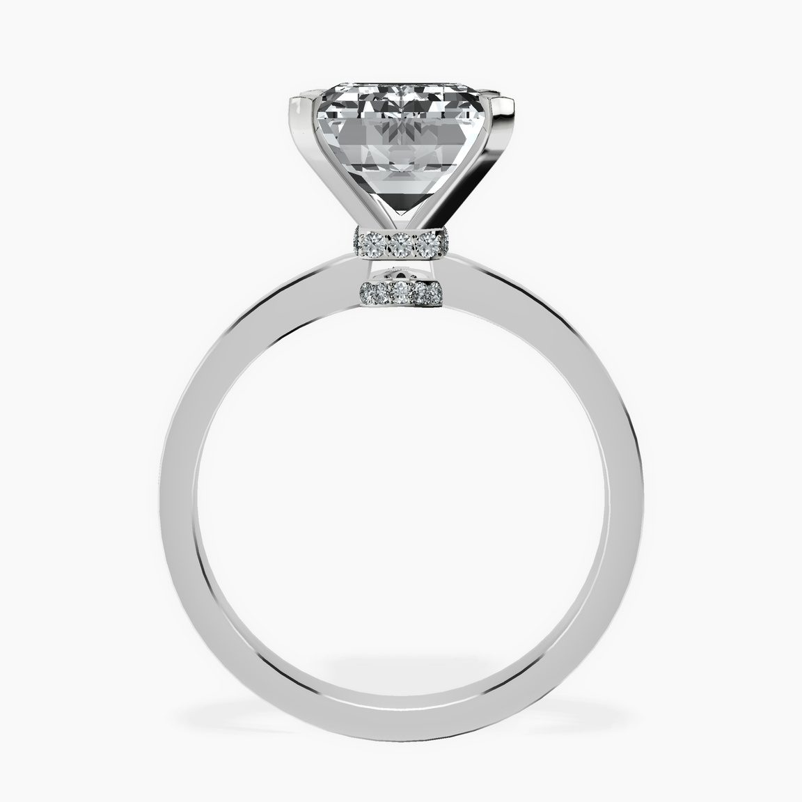 Platinum Ember Secret Halo Lab Diamond Ring side right image one