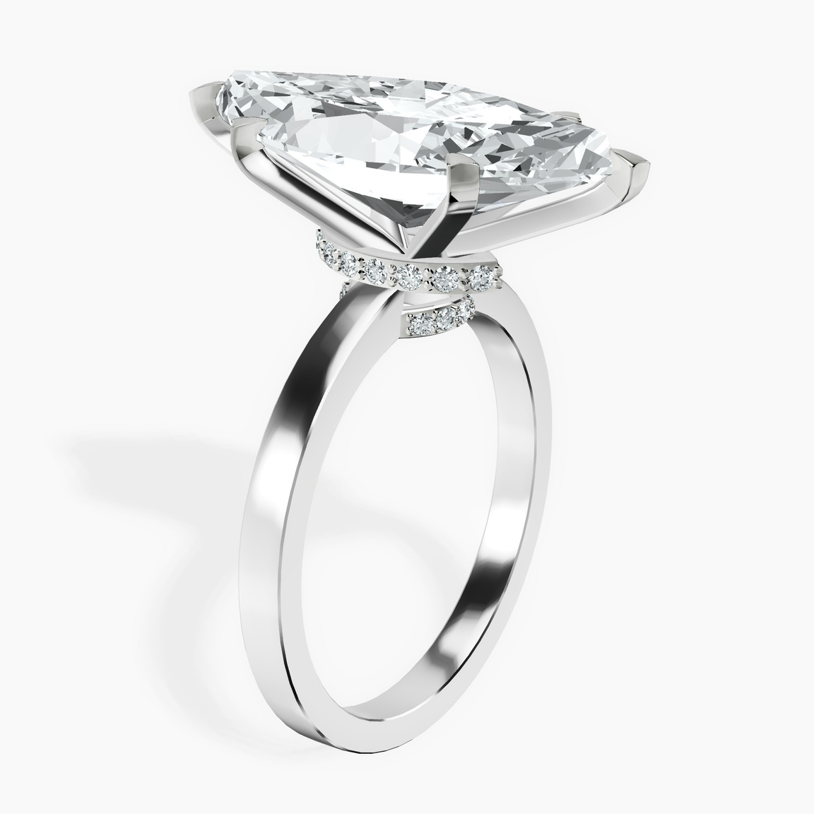 Platinum Ember Secret Halo Lab Diamond Ring standing product image one