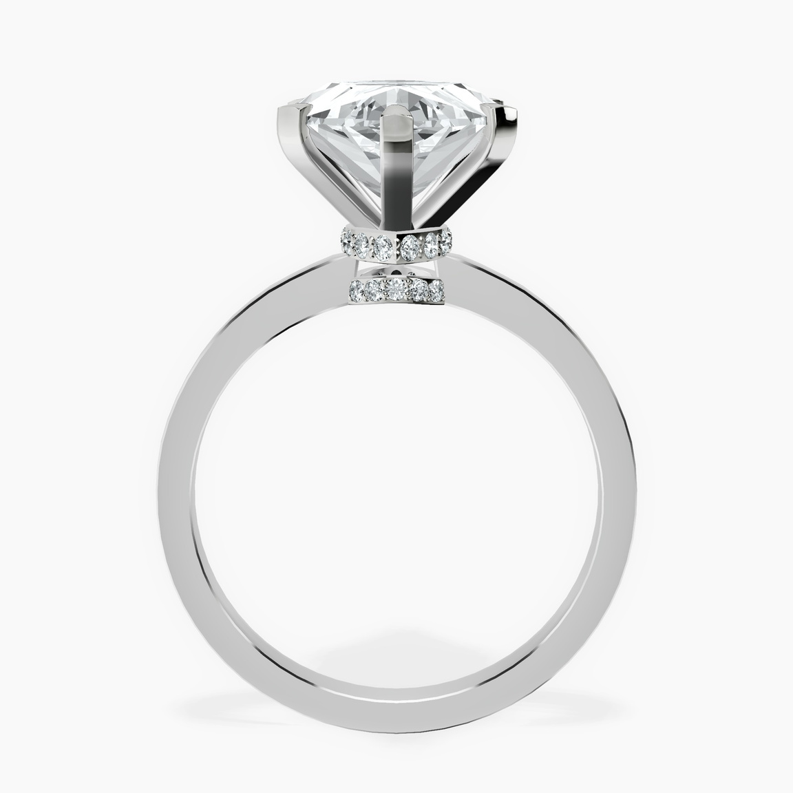 Platinum Ember Secret Halo Lab Diamond Ring side right image one