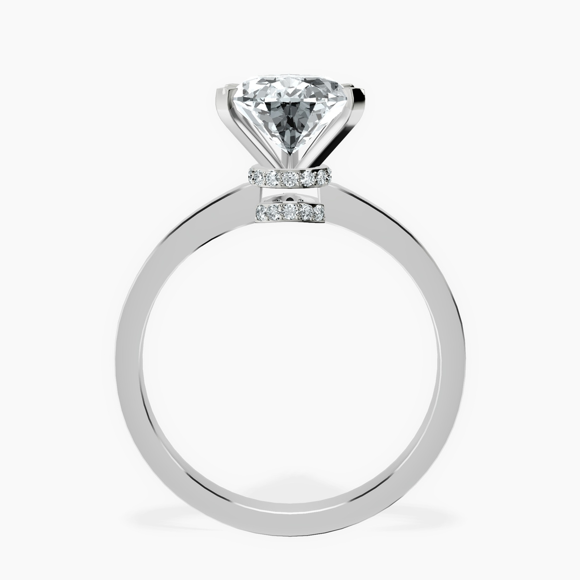 Platinum Ember Secret Halo Lab Diamond Ring side right image one