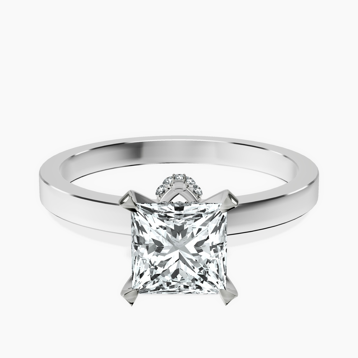 Platinum Ember Secret Halo Lab Diamond Ring front image