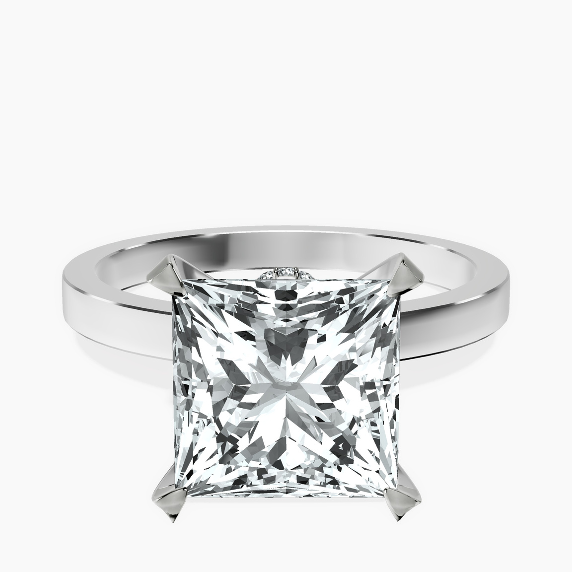Platinum Ember Secret Halo Lab Diamond Ring front image