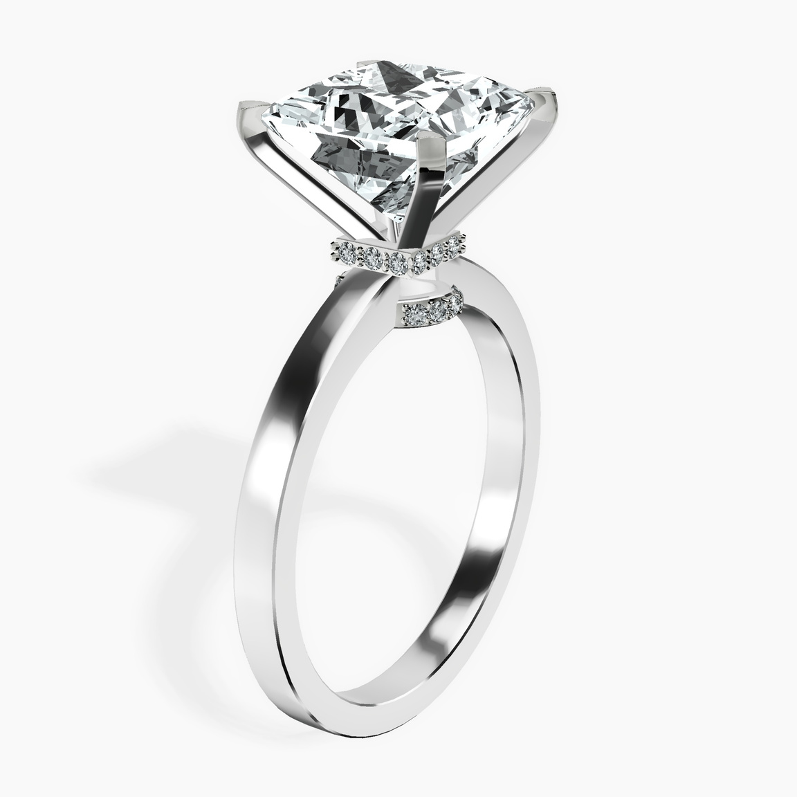 Platinum Ember Secret Halo Lab Diamond Ring standing product image one